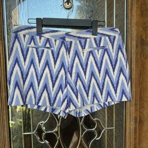 GAP High Waist Blue and White Chevron Shorts